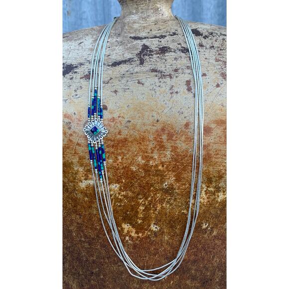 Sterling Liquid Silver Southwestern Necklace by STC - Picture 1 of 7